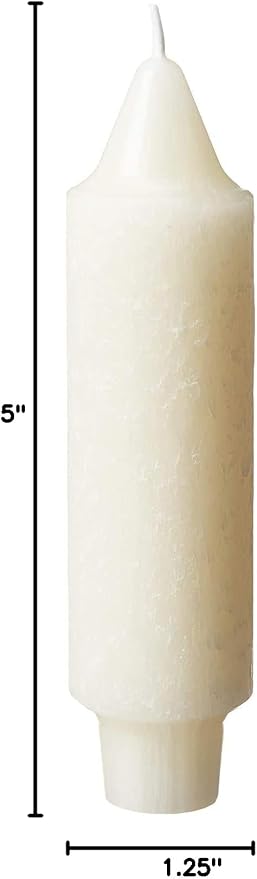 Root Candles 8-Count Unscented Dinner Candles Dripless Beeswax Enhanced Timberline™ Collenette Boxed Candle Set, 5-Inch, Ivory