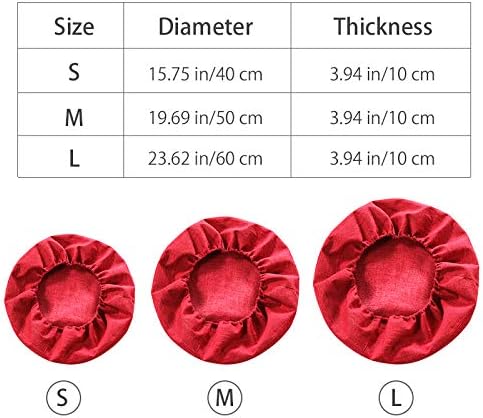 Round Floor Pillow Cover Tatami Floor Cushion Cover Straw Japanese Futon Cover Meditation Seating Ottoman Throw Protector for Living Room Indoor Outdoor Red,23.62 inches