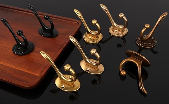 Matte Black Heavy Duty Wall Hooks – 6 Pack Black Coat Hooks for Hanging Coats,Robes,Bags,Hats,Wall Mounted with Includes Two Types of Installation Screws TYDB
