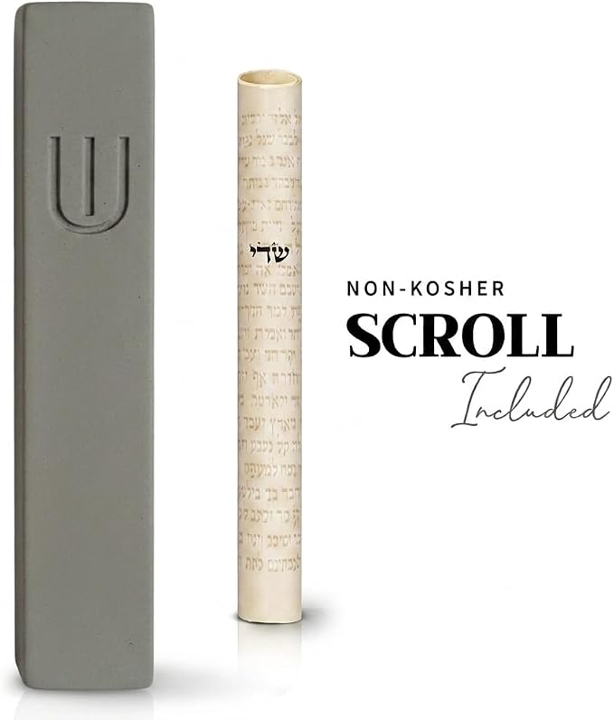 SURI Mezuzah for Door with Scroll – 7 Inch Modern Mezuzah Case with Non Kosher Scroll Included, Fits up to 6” Scroll, Easy Adhesive Installation, Gift Box Included