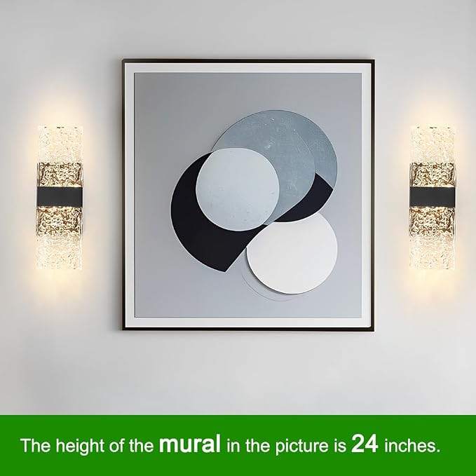 Modern Matte Black Battery Operated Wall Sconces Set of Two - Rechargeable LED Wall Lights with Acrylic Shade, Wireless Bedroom/Living Room Art Light Fixtures