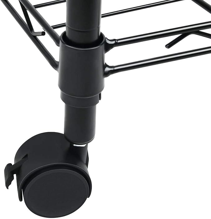 Simple Deluxe 5-Tier Heavy Duty Adjustable Shelf with Wheels, 23.23”W x 13.39”D x 59.45”H,Metal Storage Rack, Easy Tool-Free Assembly for Garage, Warehouse, Basement, Laundry, Black