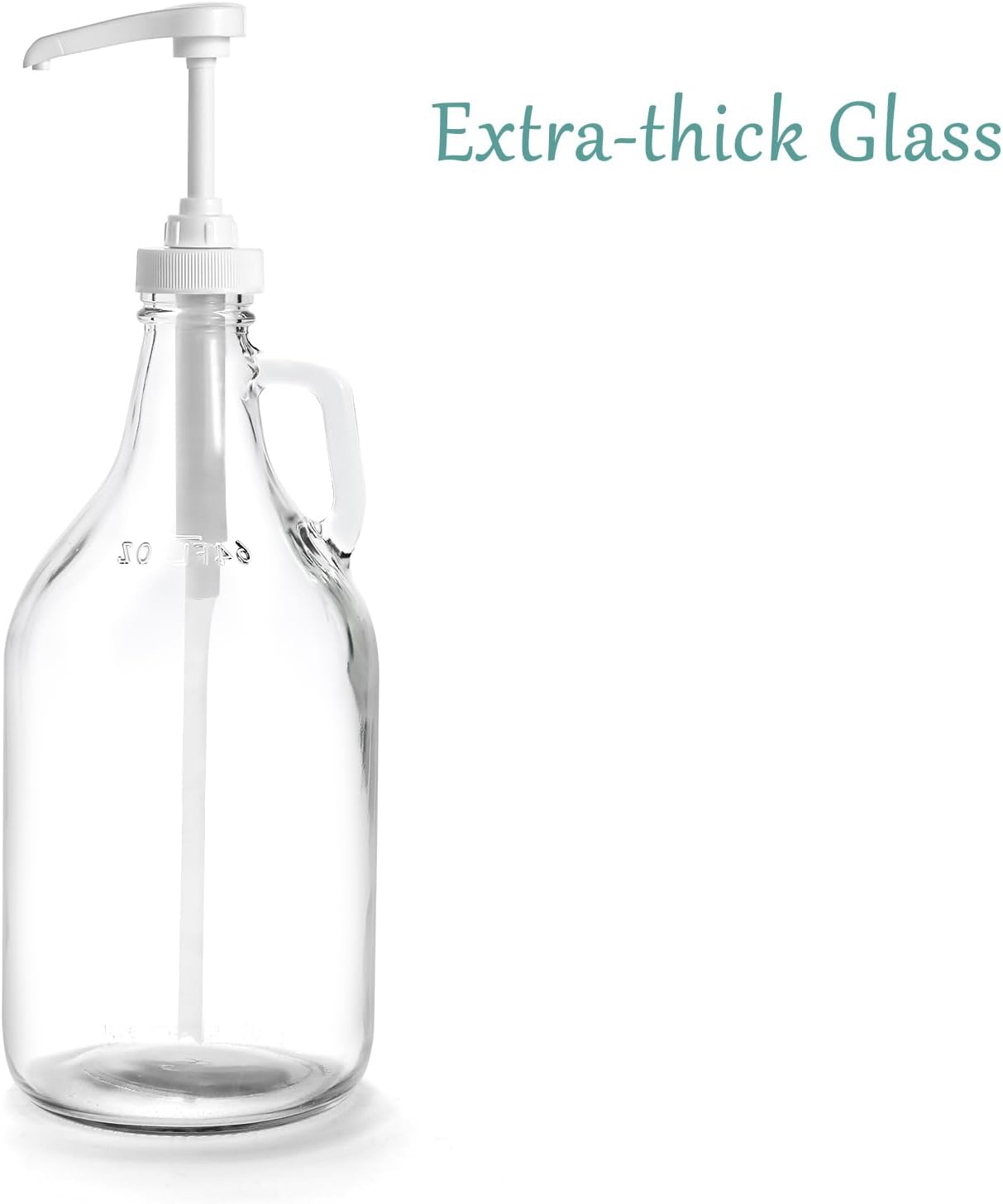 Glass Laundry Detergent Dispenser with Pump, 64OZ Liquid Laundry Soap Dispenser, Fabric Softener Dispenser Bottle for Laundry Room Organization and Storage, 2 Pack