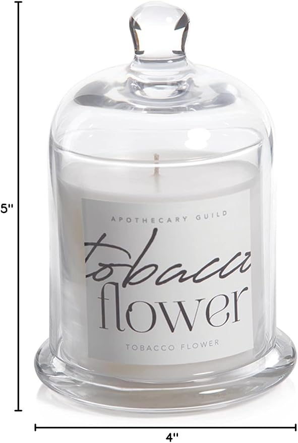 Zodax Tobacco Flower Apothecary Guild 10 Ounce Scented Jar Candle with Dome