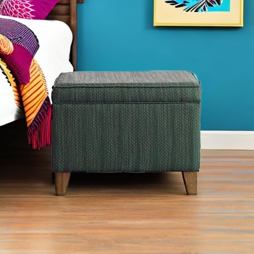 HomePop 24" Medium Square Storage Ottoman - Teal