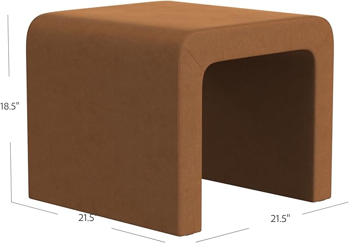HomePop Modern Arch Velvet Ottoman|Homepop Home Décor|Ottoman for Living Room & Bedroom - Rust Orange