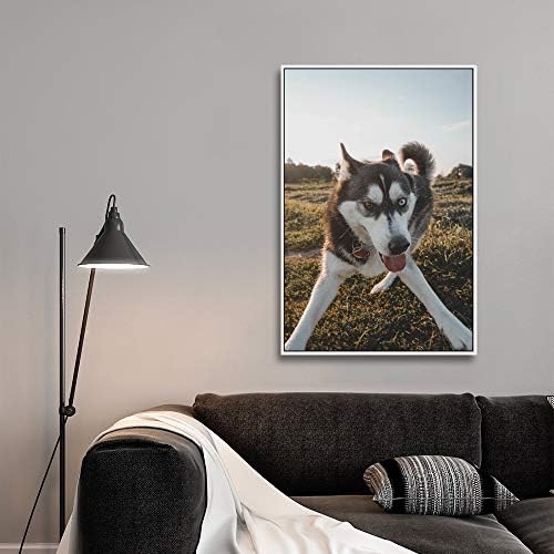 NWT Custom Framed Canvas Prints with Your Photo for Pets, Personalized Canvas Wall Art for Living Room, Bedroom - 16x24 inches
