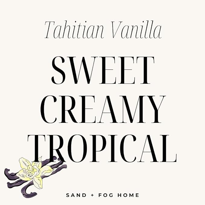 Sand + Fog Scented Candles - Tahitian Vanilla - Additional Scents and Sizes - 3 Wicks 100% Cotton Lead-Free - Luxury Air Freshening Jar Candles - Perfect Home Decor - 21 oz