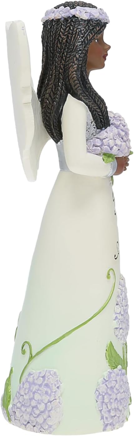 Pavilion Gift Company - You are an Angel - 5" Ebony African American Angel Figurine Floral Spring Home Decor Religious Survivor Hospital Stay Present