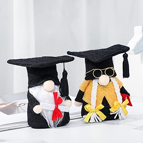Eimilaly Happy Graduation Gnome Plush Decorations for Students, Tomte Gnomes Decor Set for Graduation Theme Party Gnome Decor - 2PCS