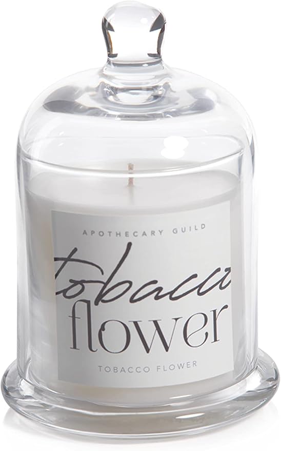 Zodax Tobacco Flower Apothecary Guild 10 Ounce Scented Jar Candle with Dome
