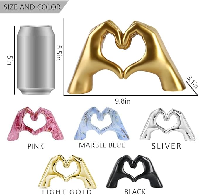 Gold Decor for Singer Fans Lover Merch Heart Hands Sculpture, Home Decor Living Room Accent Decor Love Statue for Bedroom Bookshelf Coffe Table Aesthetics Decorations Gifts for Women Mom Girlfriend