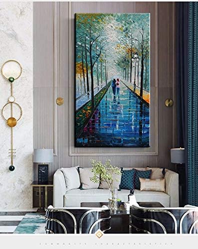 Tyed Art- 48x24inch Wall Art Landscape Oil Painting,Modern Textured Trees Abstract Wall Art Paintings,Wall Art for Living Room,Bedroom Office Wall Decor,Framed Canvas Wall Art