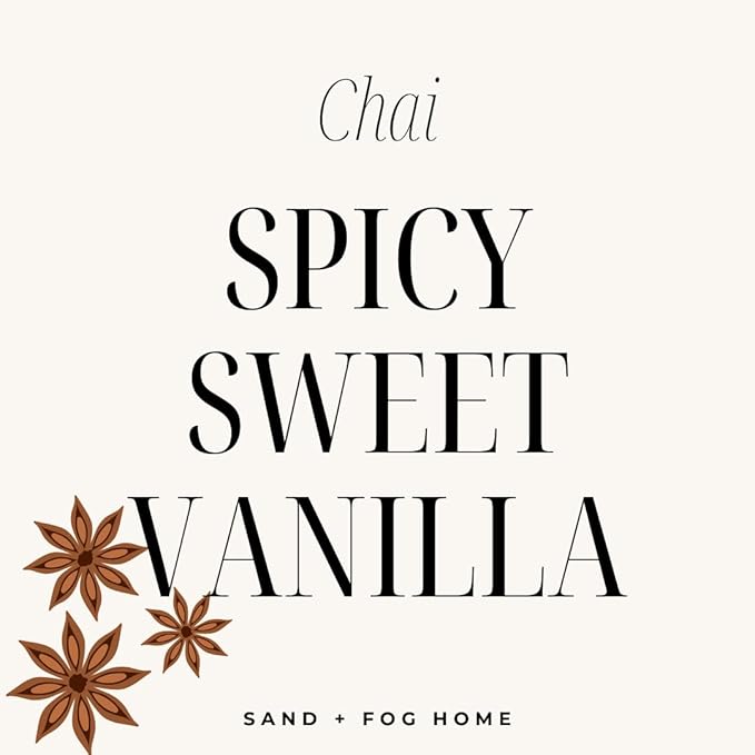 Sand + Fog Scented Candle - Chai - Additional Scents and Sizes – 100% Cotton Lead-Free Wick - Luxury Air Freshening Jar Candles - Perfect Home Décor for Your Cocktail Table – 34 oz