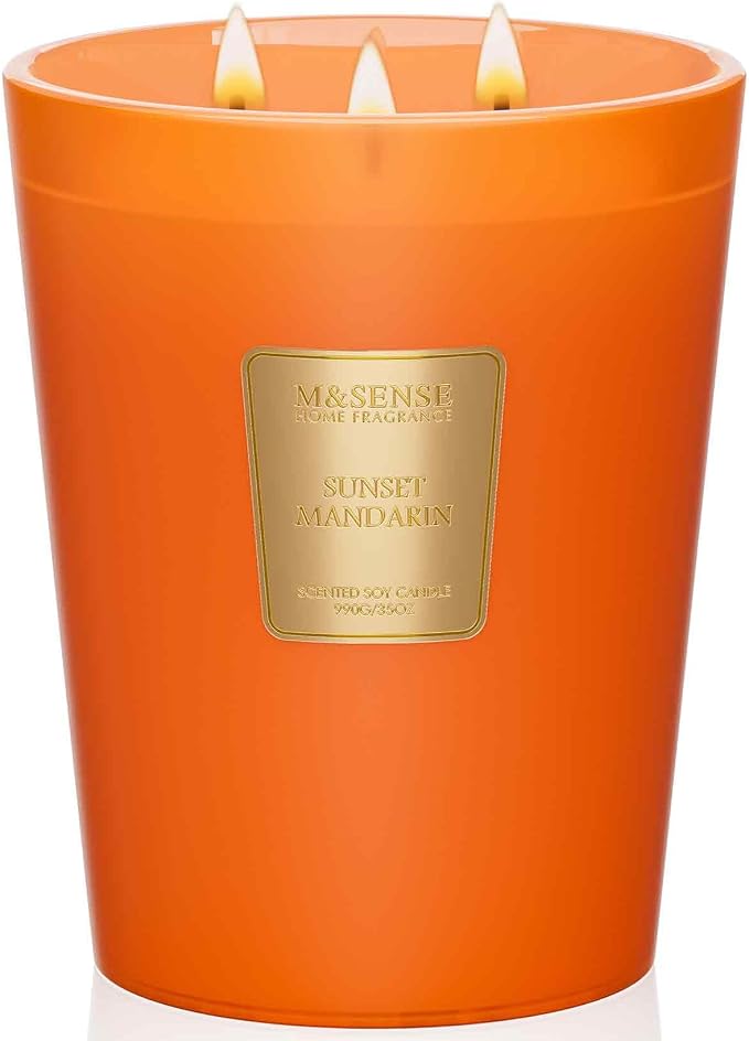M&SENSE Puffy Cloud Dream Soy Candle, 35oz 3-Wick, Aromatherapy Candles | 150H Slow Burn, Non-Toxic, Large Jar, Sleep Candles, Stress Relief, Bedroom Calm, Relaxing Home Fragrance