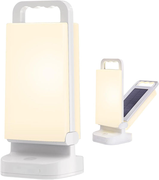 Camping Lantern, solar Lanterns, 6000mAh Rechargeable Light 2-in-1 Dimmable Outdoor Waterproof Gear with USB Charging – lanterns for power outages Hurricane, Hiking, Fish, Emergency, and Home