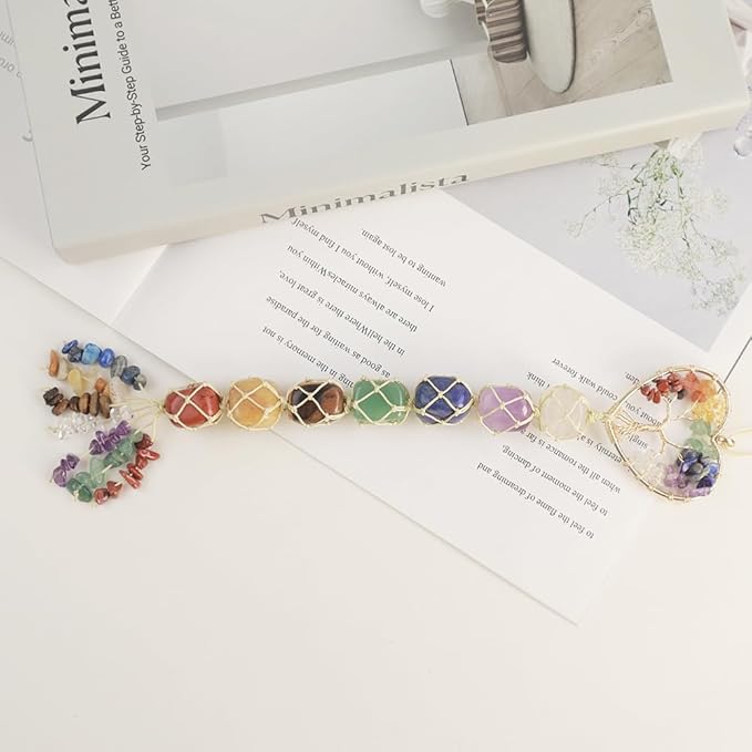 Anjiucc Handmade Crystal Window Car Hanging Ornaments 7 Chakra Home Ornament Yoga Meditation Car Decoration
