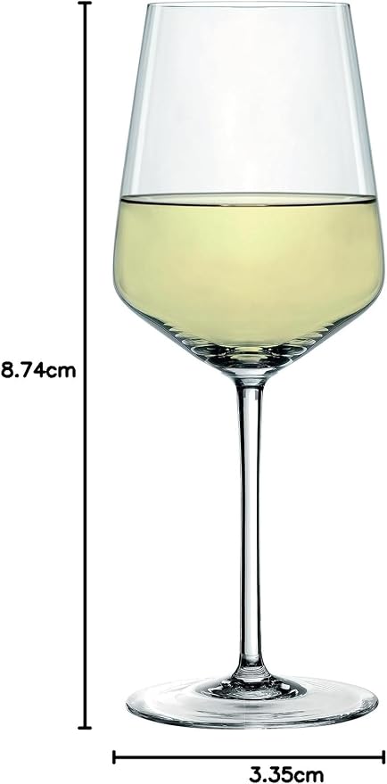 Spiegelau Style Crystal White Wine Glasses Gift Set, Elegant Stemmed Wine Glasses, Stylish Glassware for Dinner Party, Home Bar, Wedding Gifts, Birthday Gifts, Hosting Essentials, 15.5 oz, Set of 4