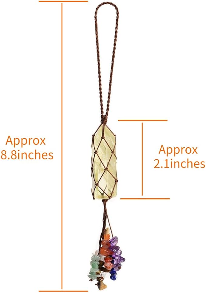 Home Decor Hanging Ornaments Natural Citrine Chakra Ornaments Gemstones Reiki Feng Shui Ornament Window Car Ornament