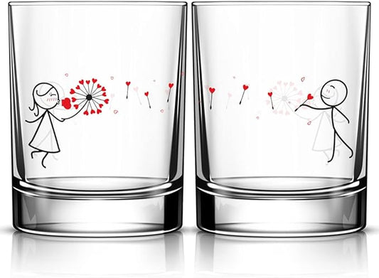 BoldLoft My Heart is All Yours Couple Drinking Glasses-Gifts for Him, Boyfriend, Husband Couple, Gifts for Him and Her, Anniversary, Valentines, Wedding, Engagement, Birthday