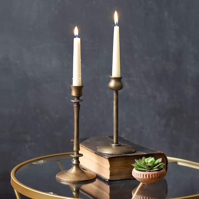 Set of Two Brass Taper Candle Holders