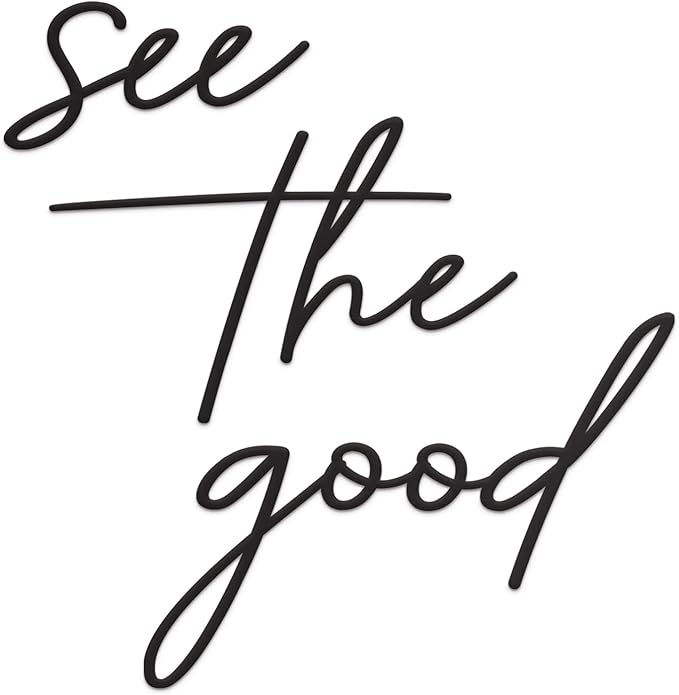 Vivegate See The Good Wall Decor Metal Art - 29"x23" See The Good Sign Metal Black Office Decor Cut Out Signs From Durable Powder-coated Metal, Perfect For Home Wall Decor Modern Signs