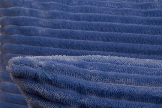 TangDepot Velvet Big Corduroy Pillow Covers 12x18 Sky Blue 2-Pack | Soft wide-stripe corduroy pillow cover, hidden zipper, machine washable, easy refresh, for bedroom living room indoor outdoor