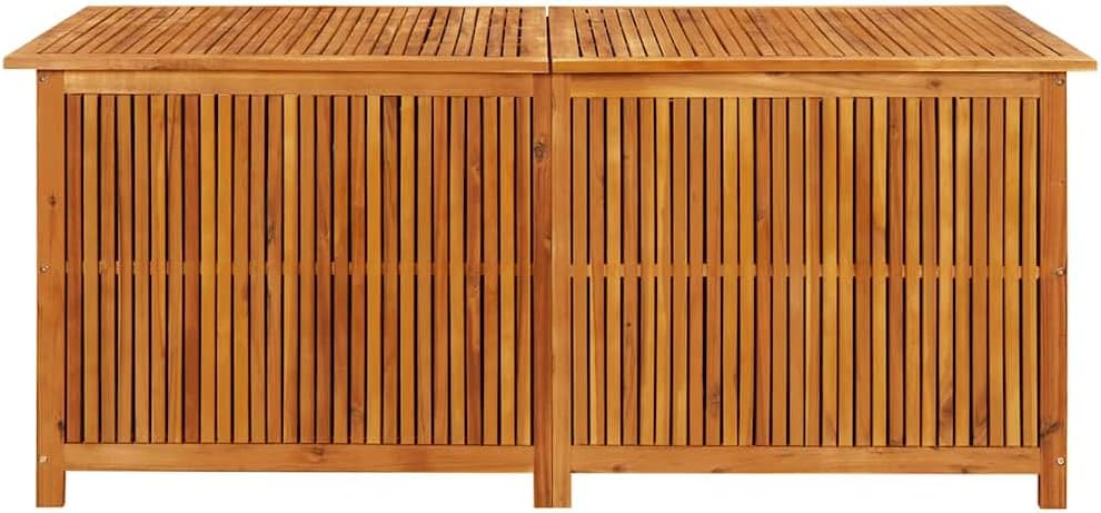vidaXL Outdoor Storage Box, [Load Capacity Gallon] Deck Box with Gas-Lift Lid, Storage Chest with Water-Resistant Zippered Bag Inside, 68.9''x31.5''x29.5'', Solid Acacia Wood