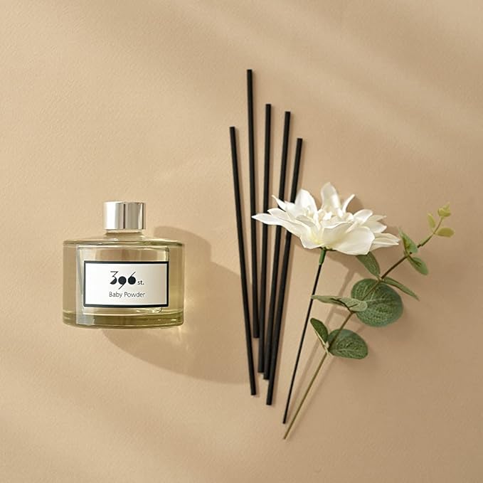 396 st. Dahlia Flower Reed Diffuser, White Musk, 200ml(6.7oz) / Reed Diffuser Sets, Home Fragrance, Scented Oils, Home & Bathroom Décor