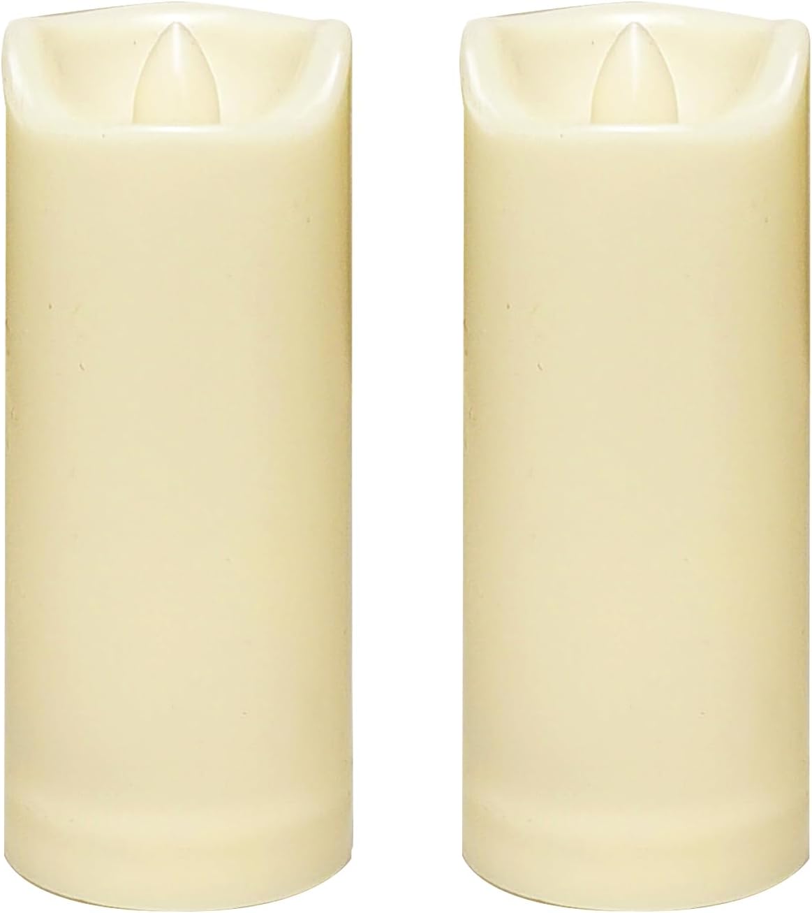 CANDLE CHOICE Waterproof Outdoor Battery Operated Flameless Candles with Auto Timer Flickering Plastic Resin Electric LED Slim Pillar Lights for Lantern Patio Garden Wedding Decorations 2”x5” 2 Pack
