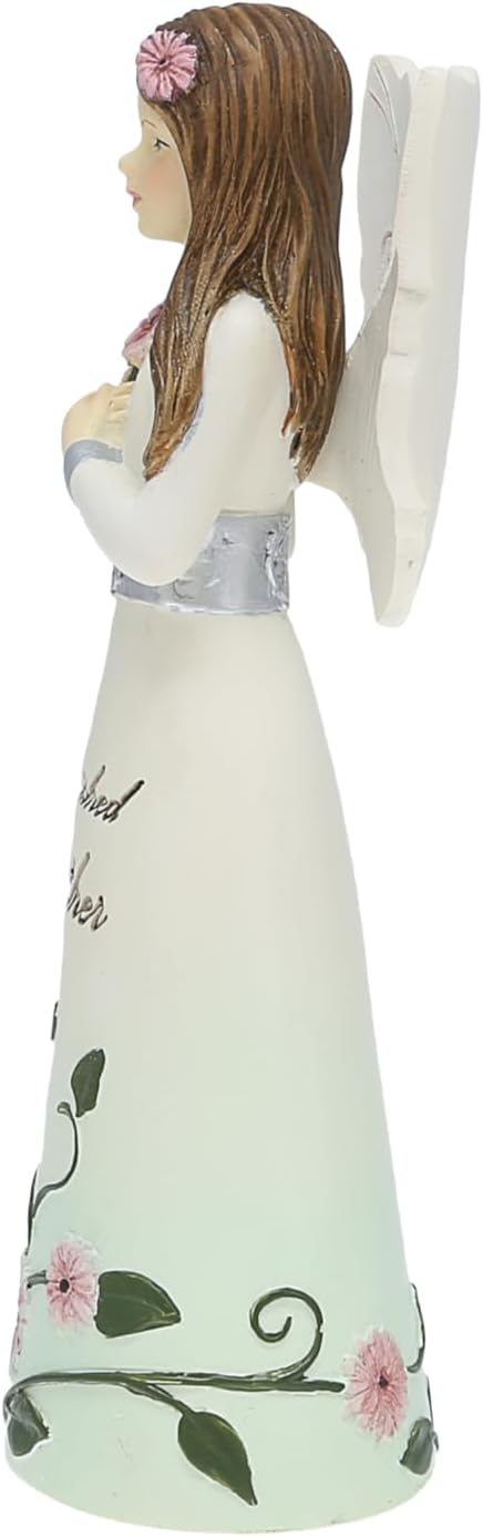 Pavilion Gift Company - Cherished Mother - 5" Angel Figurine Floral Spring Home Decor Mommy Mama Mom Present from Daughter Son Kids