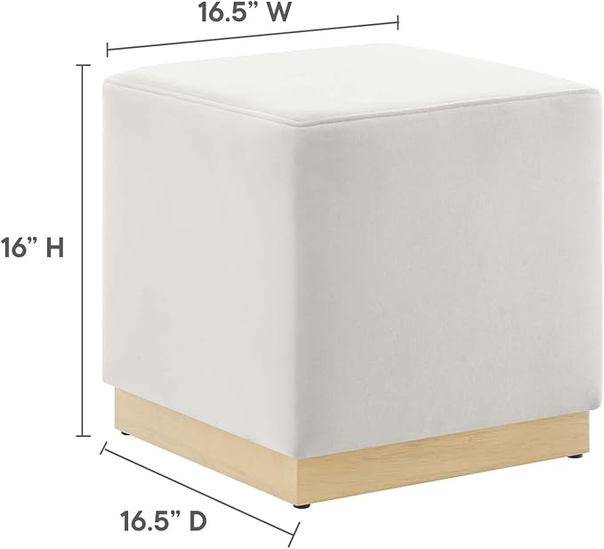 Modway 17" Square Performance Velvet Upholstered Upholstered Ottoman