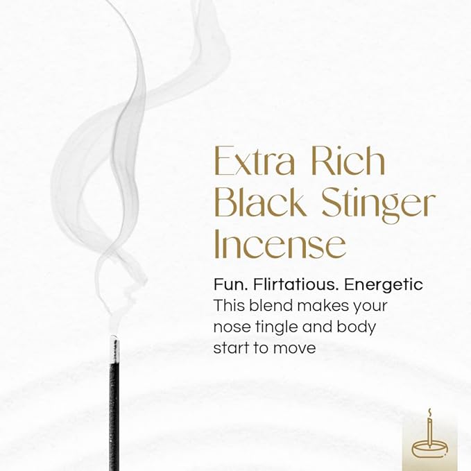 Gonesh - Extra Rich Incense Sticks - Non-Toxic 10” Slow Burn Aromatic Sticks - Black Stinger - 100 Count