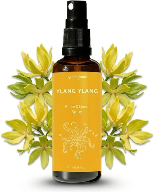 Ylang Ylang Room, Linen & Pillow Spray by Aromafume | 100ml/3.38 fl oz | with Ylang Ylang Essential Oil | Aromatherapy Spray | Mist for Bedding, Fabrics