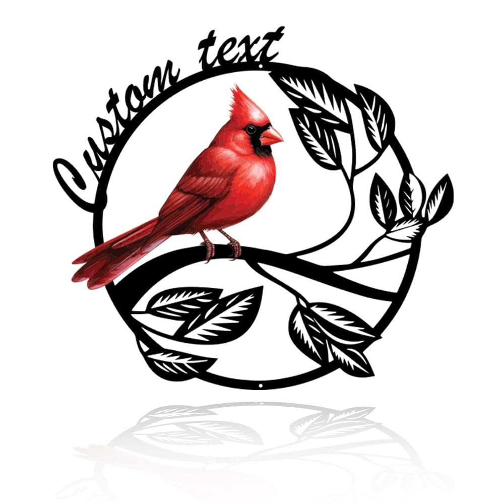 Personalized Name Garden Cardinal Metal Signs, Custom Family Name Yard Decor for Outdoor Outside, Cardinal Lawn Patio Stake Gardening Enthusiasts Grandmothers Gift