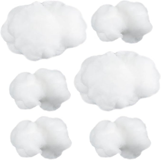 Jetec 6 Pieces Artificial Cloud Props Imitation 3D Cloud Shape Hanging Decorations Room DIY Decorative Hanging Ornament for Wedding Party Stage Show Decor (Small and Medium Size)