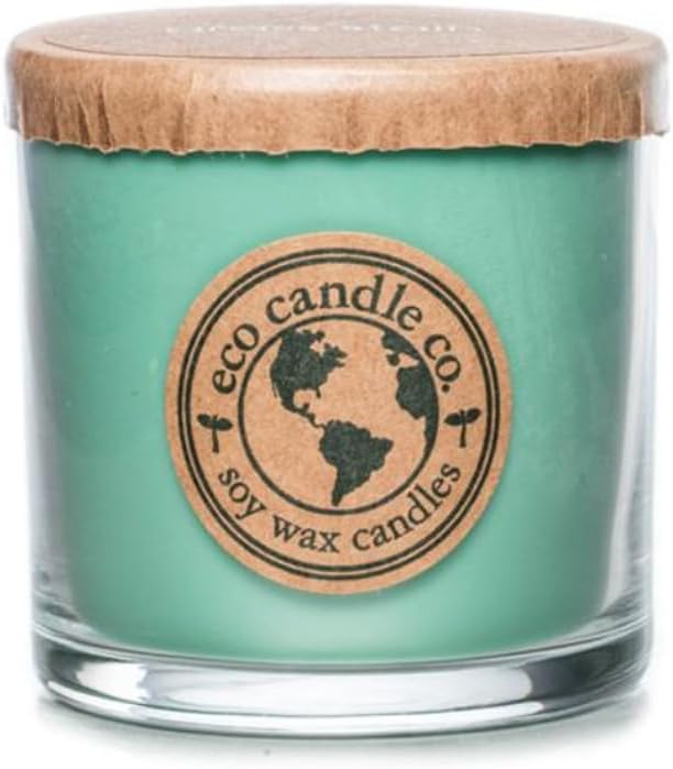 ECO CANDLE CO. Recycled Candle, Grass Stain, 6 oz. - Scents of Fresh Cut Grass - 100% Soy Wax, No Lead, Kraft Paper Label & Lid, Hand Poured, Phthalate Free, Midwest Grown Soybeans