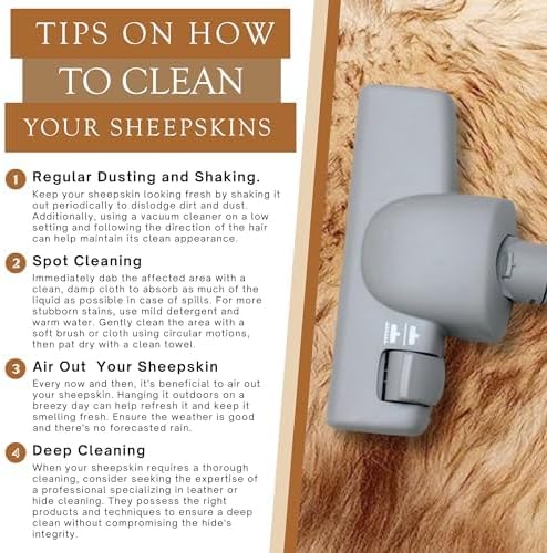 Sunshine Cowhides Sheepskin Rug - 100% Genuine Sheepskin Chair Throw Cover & Area Rugs for Living Room, Bedroom, Office Floor & Bathroom, Premium Decor for Aesthetic Living (Brown)