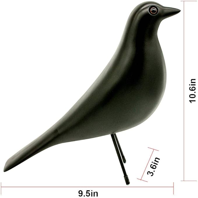 Mid-Century House Bird Room Decor - Resin Pigeon Adornment for Office Home Desk, Decoration Ornament Gifts Replica Sculpture (Black)…
