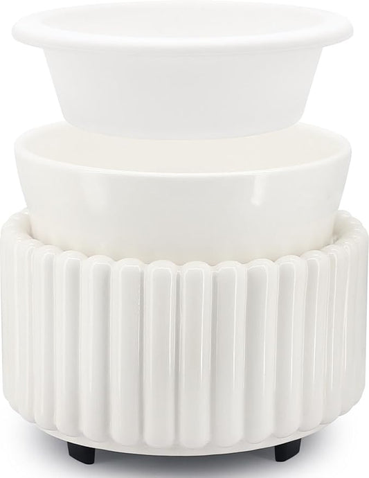 VICTORIA AROMA Ceramic Wax Melt Warmer with 1 pc Silicone Dish Candle Warmer for Scented Wax Electric Fragrance Burner for Home, Office, Bedroom - Gift & Décor