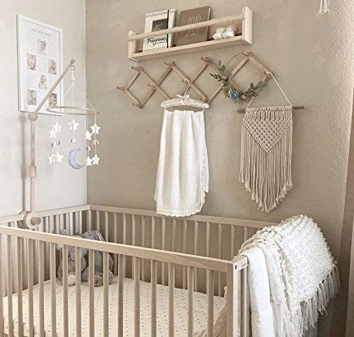 Baby Crib Mobile Arm Wooden Holder - Baby Mobile Hanger for Crib (31 inch, 100% Natural Beechwood) Strong Anti Slip - Nursery Decor & Gift Accessories (Original)