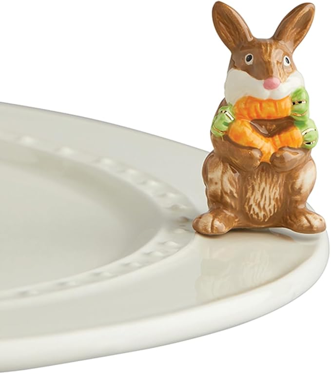 Nora Fleming Funny Bunny (Brown Bunny) A226 - Hand-Painted Ceramic Holiday Décor - Spring Minis for The Home and Office