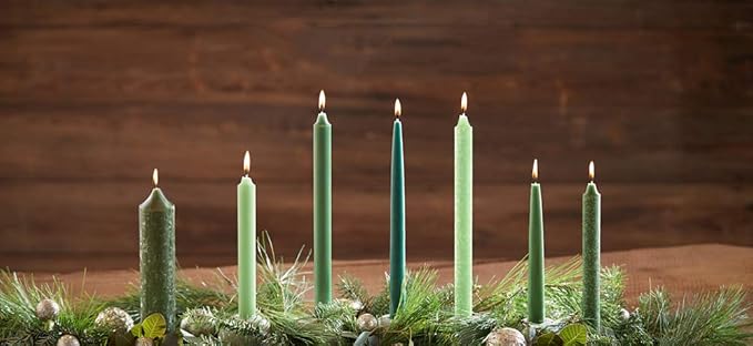 Root 4-Count Unscented Dinner Candles Dripless Beeswax Enhanced Timberline™ Collenette Boxed Candle Set, 9-Inch, Willow