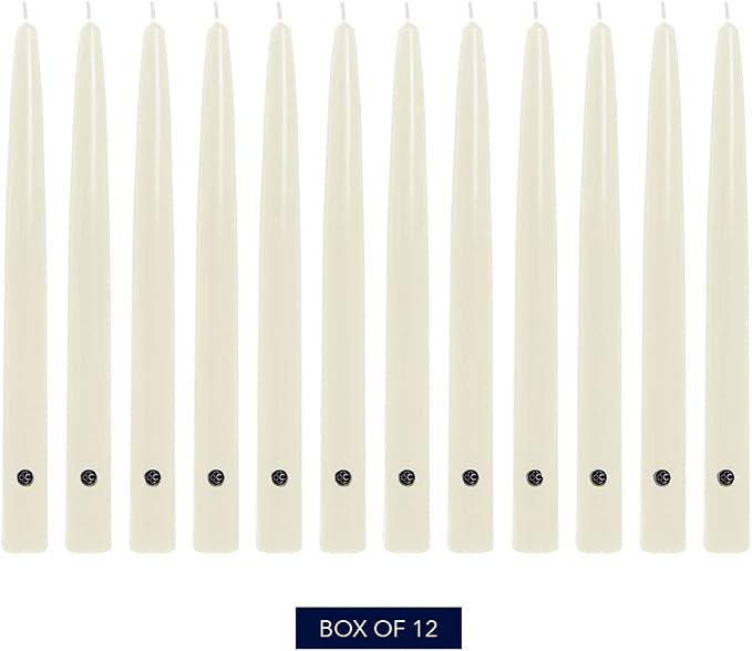 Colonial Candle Unscented Taper Candle, Handipt Collection, Ivory, 6 in, Pack of 12 - Up to 4 Hours Burn
