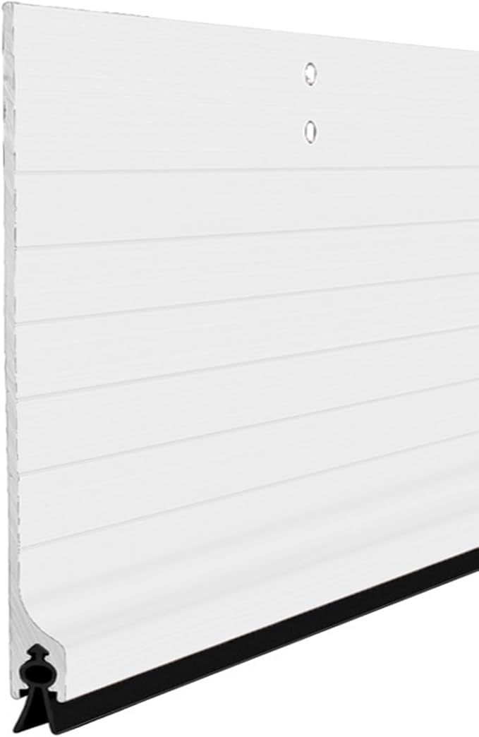 Door Metal Kick Plate Draft Stopper 36 inches Aluminum Mouse Blocker with Rubber Sweep Seal for Stop Under Doors Drafty Cover 3-7/8 inch Gap, 5-1/8"x36" Silver