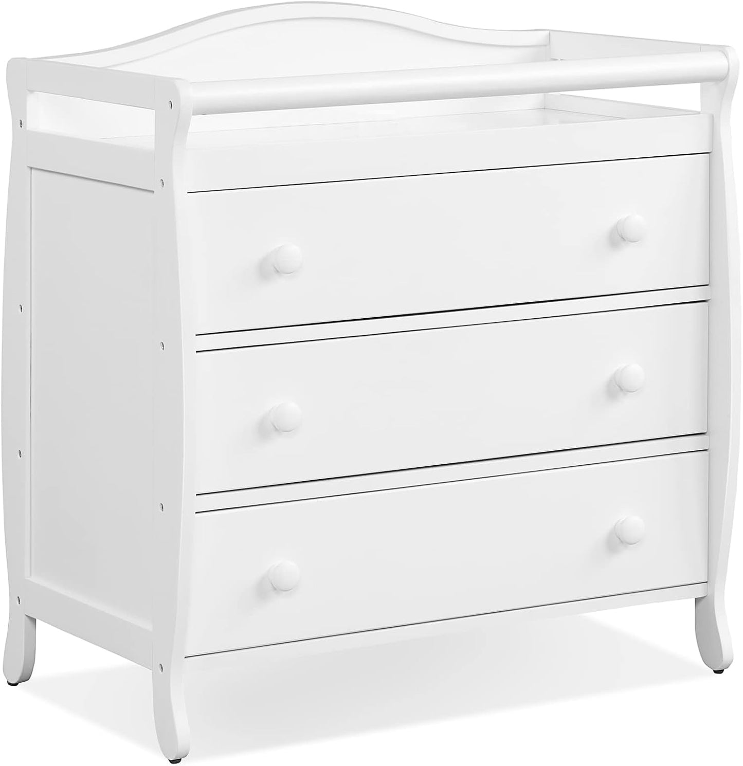 Costzon 3-Drawer Changing Table, Infant Diaper Changing Station with Drawers, Safety Rails & Strap, Baby Changing Table Dresser for Nursery, Easy Assembly (White)