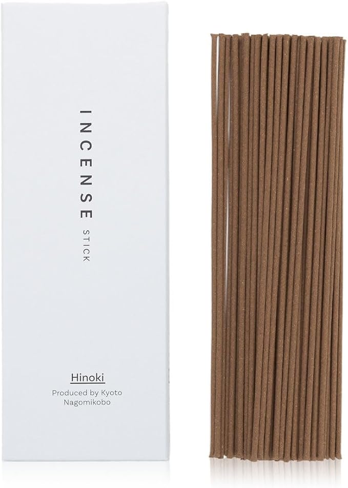 Kyoto Hinoki Incense Sticks - Japanese Temple Aroma, Ideal for Relaxation & Meditation, Approx. 60 Sticks (0.044 Pounds) - Premium Quality Incense for Spiritual & Home Use Nagomikobo