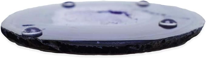 Nature's Decorations Purple Agate Stone Coasters - Set of 4, Polished Geode Drink Mats for Dining & Coffee Table & Kitchen Geode Decor Non-Toxic 3.5-4" Diameter