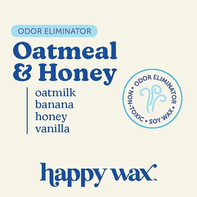 Happy Wax Odor Eliminating Scented Soy Wax Melts – Oatmeal & Honey – Pet-Safe, Non-Toxic, Perfect for Use with Wax Warmers - for Home Fragrance & Freshness - 4 oz Pouch
