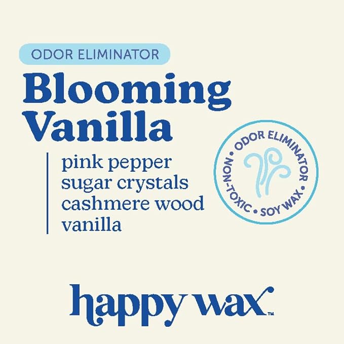 Happy Wax Odor Eliminating Scented Soy Wax Melts – Pet-Safe, Non-Toxic, Use with Wax Warmers - for Home Fragrance & Freshness - 6 Total Oz: Oatmeal & Honey, Pomegranate Citrus and Blooming Vanilla
